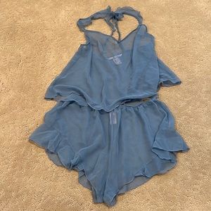 Victoria’s Secret Sheer Light Blue Cami and Short Set